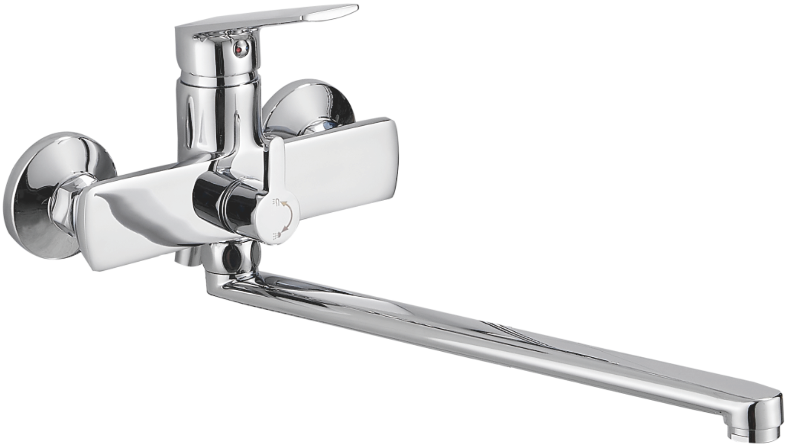 Смеситель для ванны, длинный излив, хром, B22533