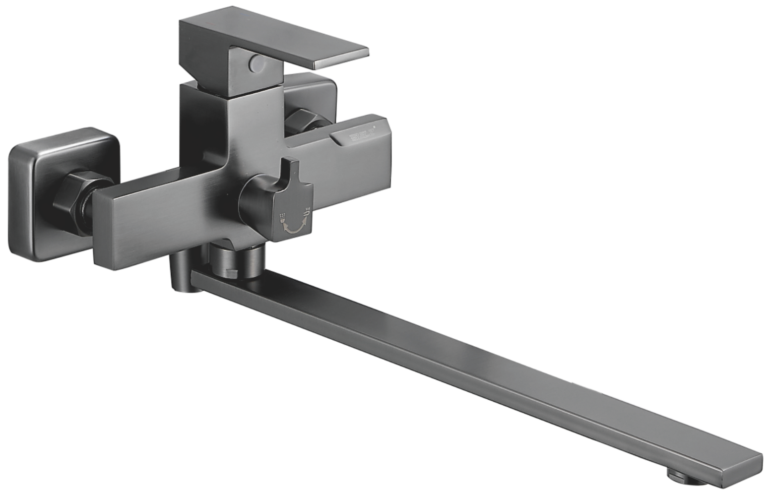 Смеситель для ванны, длинный излив, оружейная сталь, B22613-3