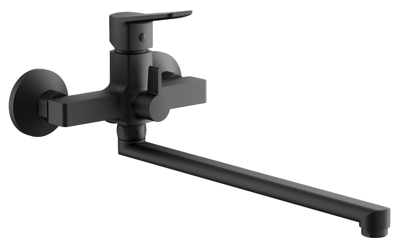 Смеситель для ванны, длинный излив, черный, B22715-7