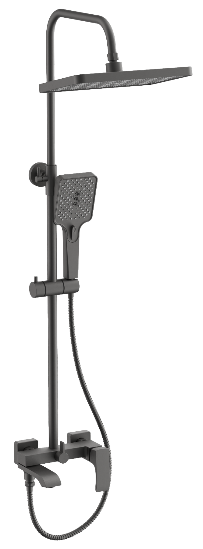 Душевая система, излив-переключатель, оружейная сталь, B24507-3