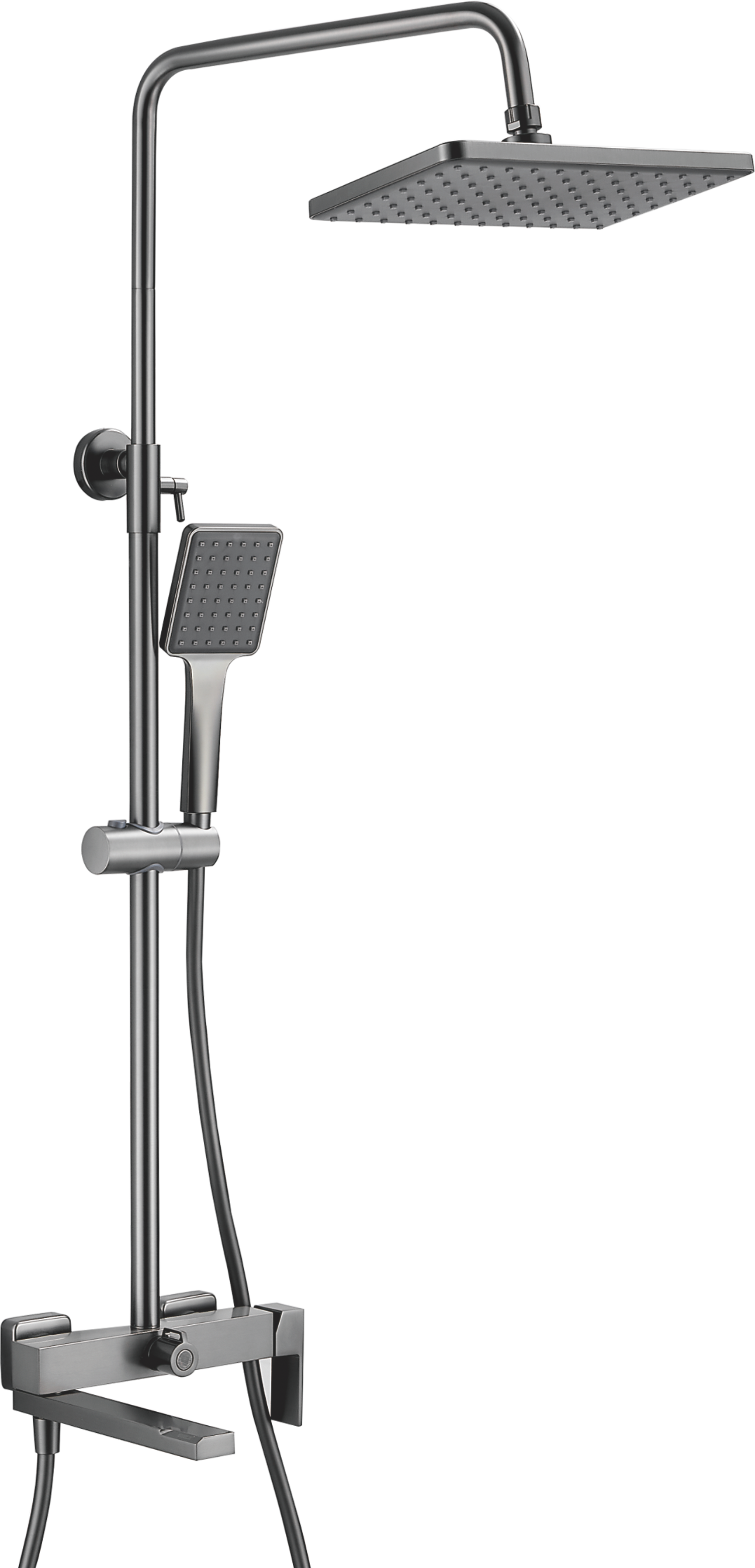 Душевая система, излив-переключатель, оружейная сталь, B24613-3