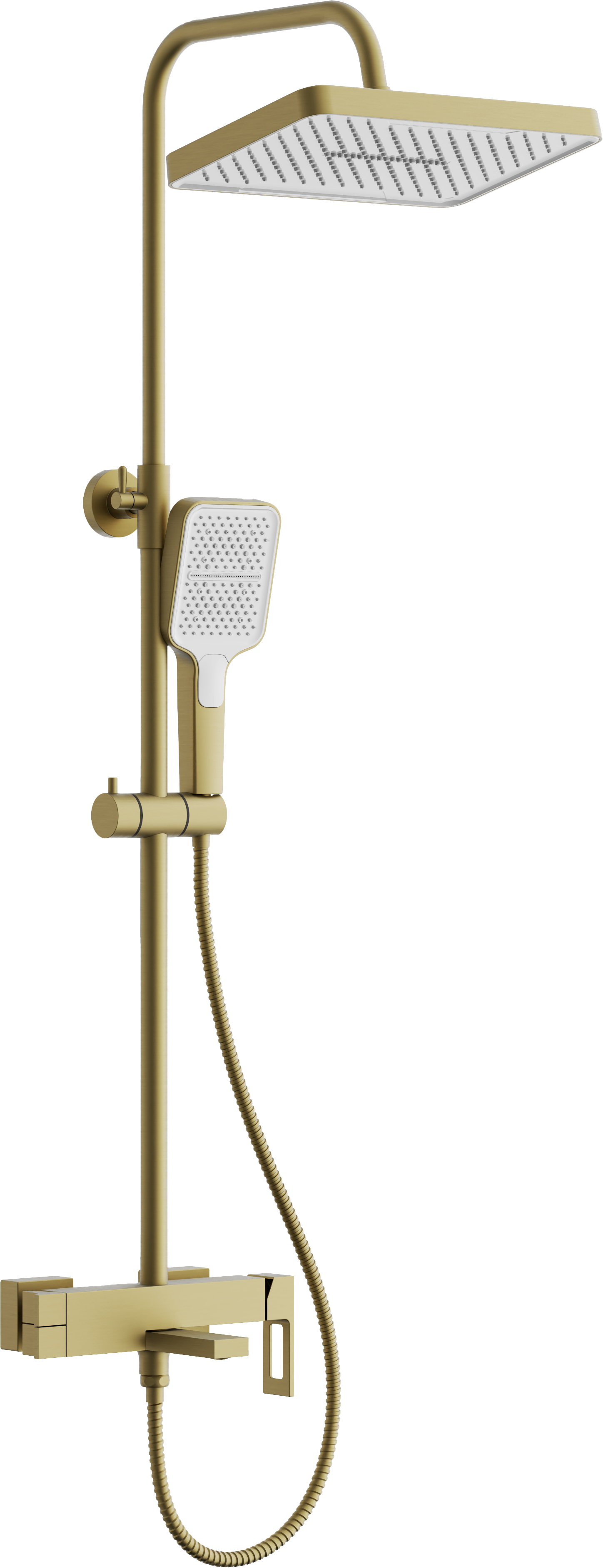 Душевая система, излив-переключатель, брашированное золото, B24658-5