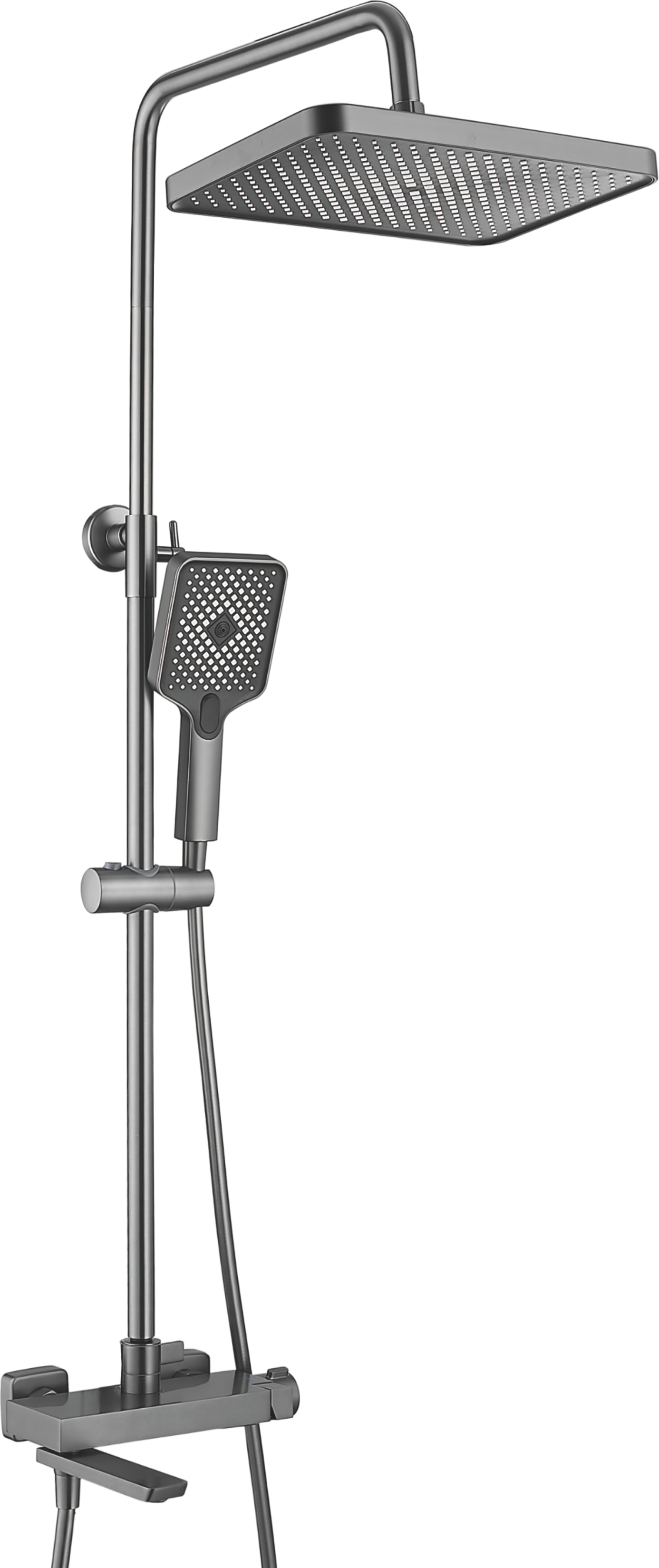 Душевая система, излив-переключатель, оружейная сталь, B24672-3