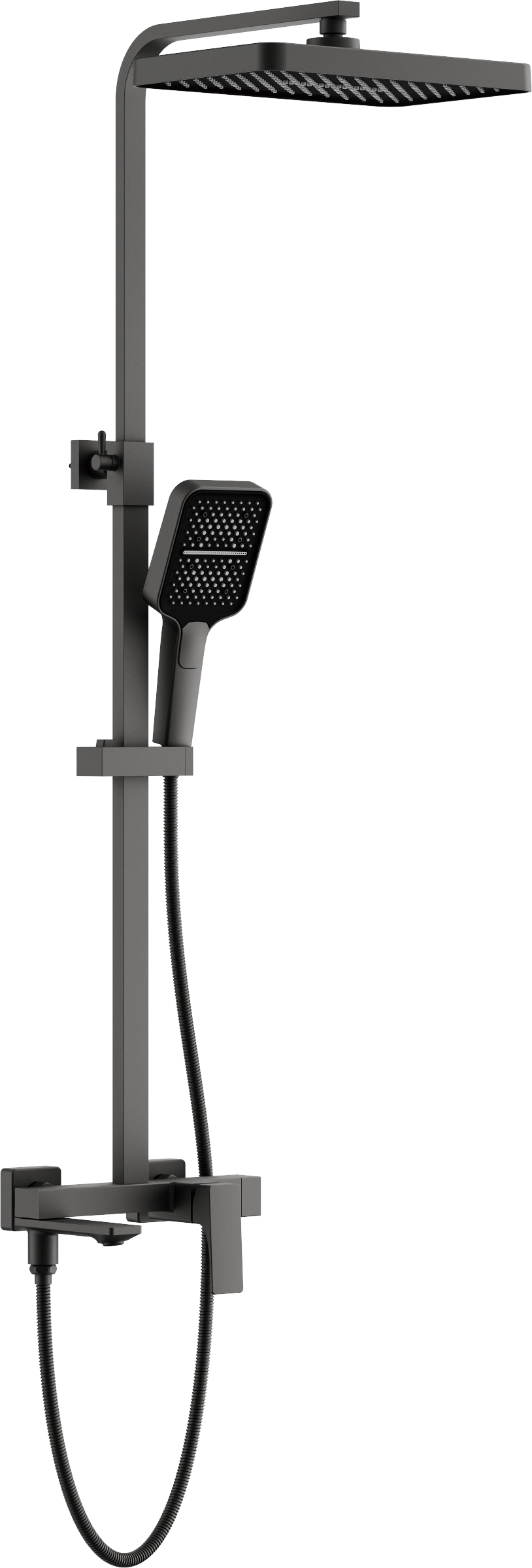 Душевая система, излив-переключатель, оружейная сталь, B24709-3