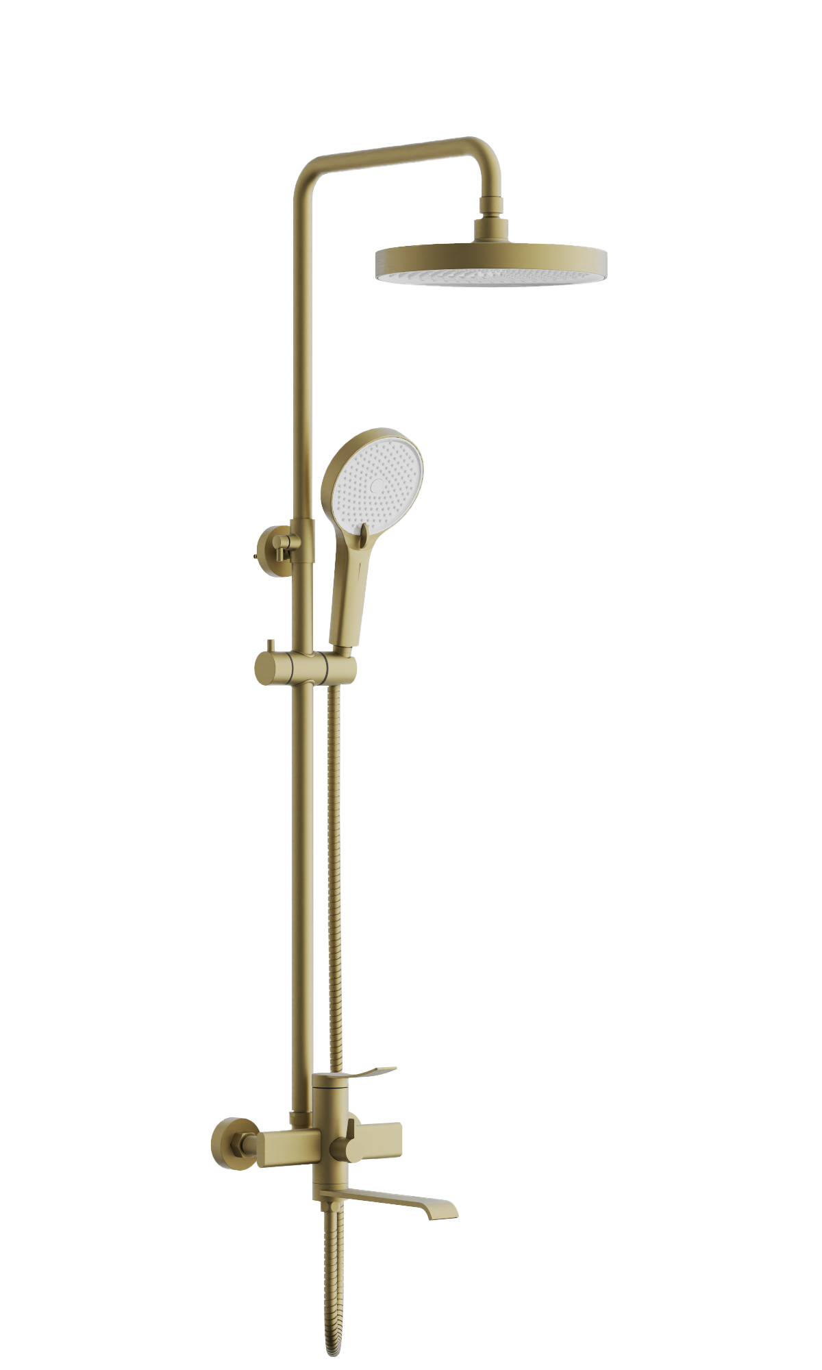 Душевая система, поворотный излив, брашированное золото, B24812-5