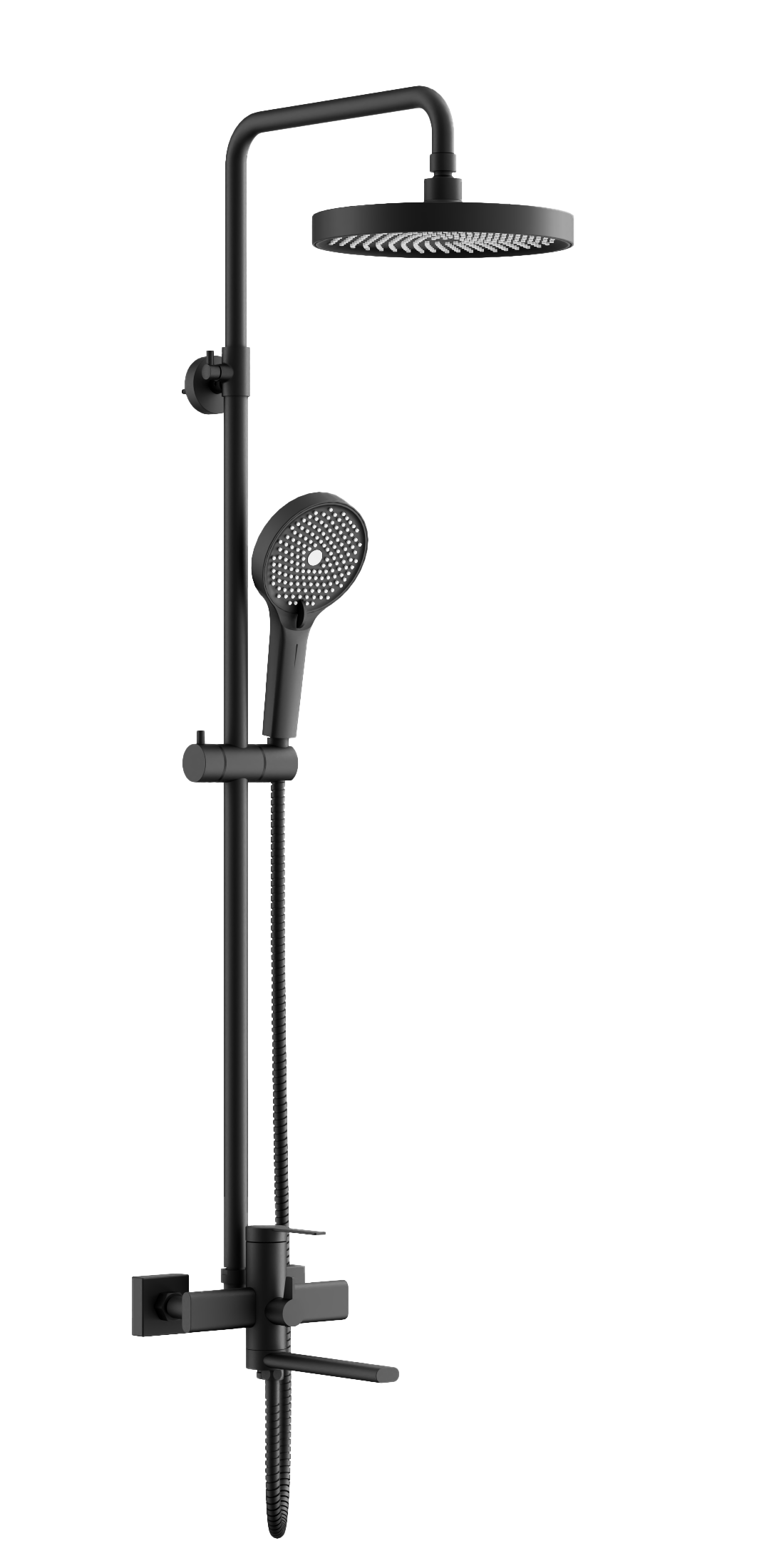 Душевая система, поворотный излив, черный, B24813-7