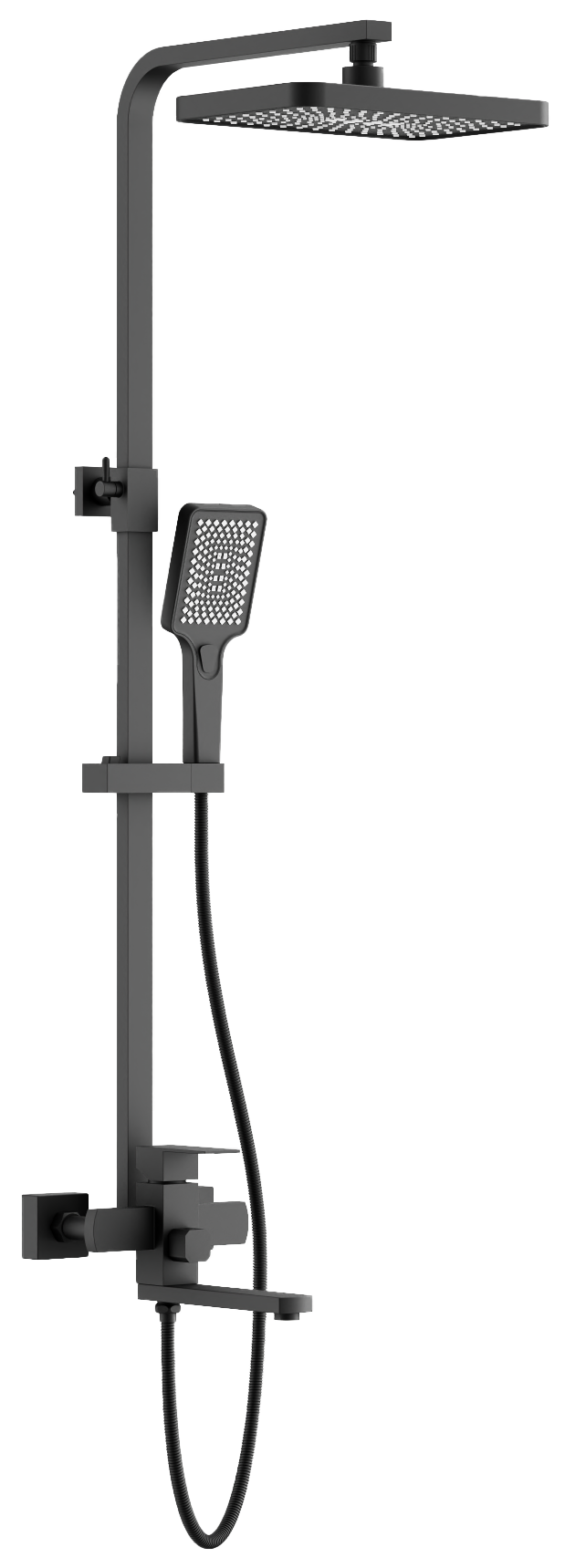 Душевая система, поворотный излив, черный, B24817-7