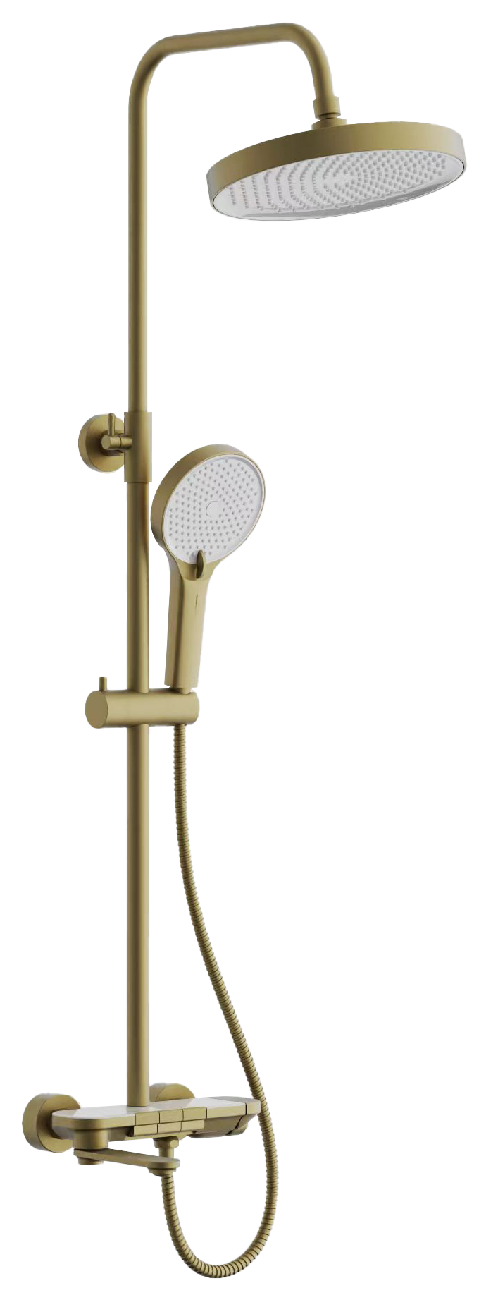 Душевая система, клавишный переключатель, брашированное золото, B25713-5