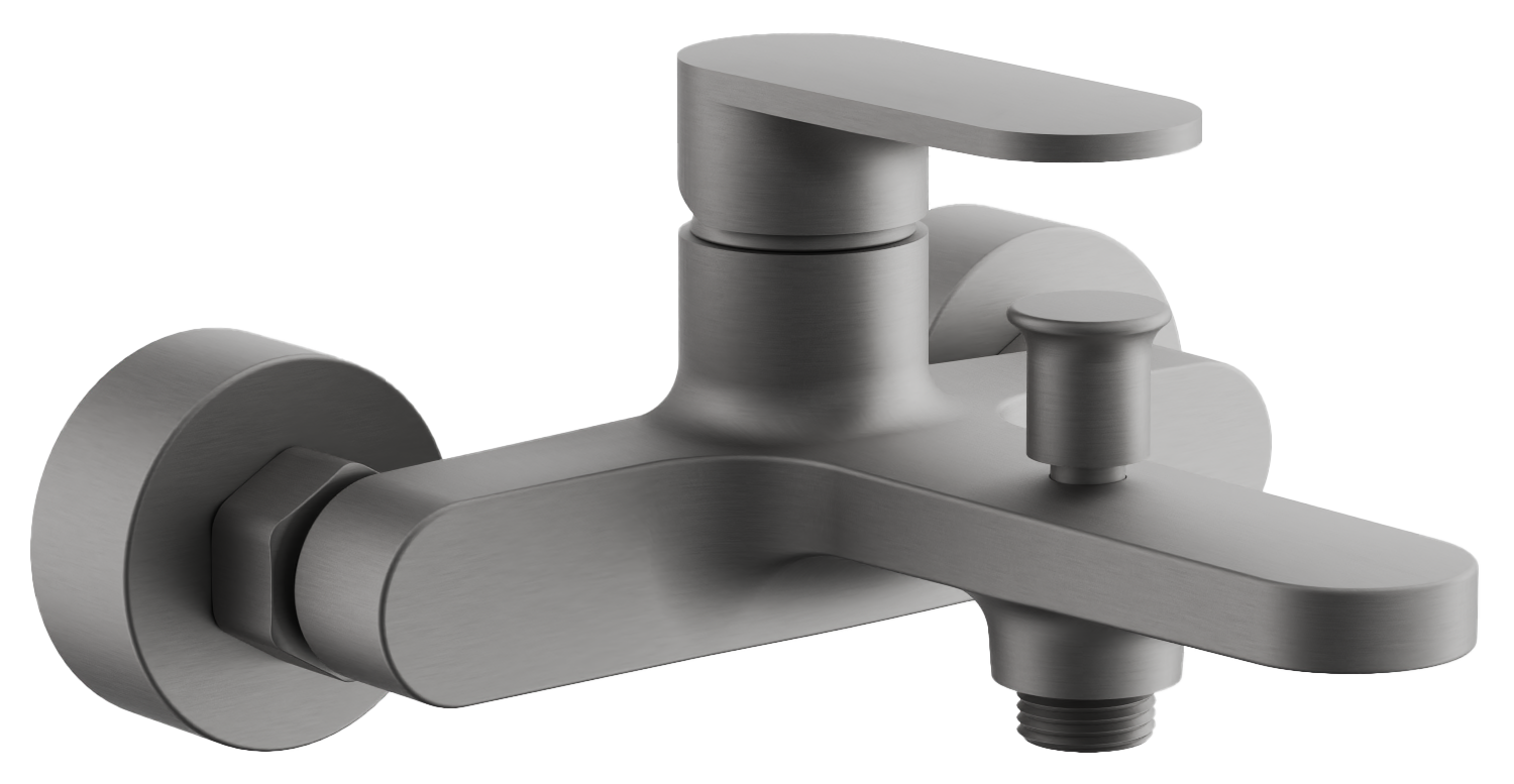 Смеситель для ванны, короткий излив, оружейная сталь, B61713-3