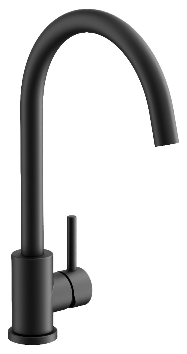 Смеситель для кухни, поворотный излив, черный, B70810-7