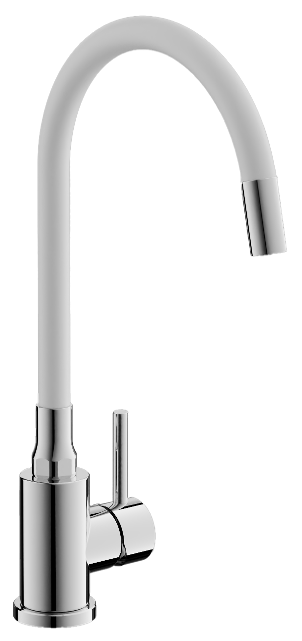 Смеситель для кухни, гибкий излив, белый, B73809-8