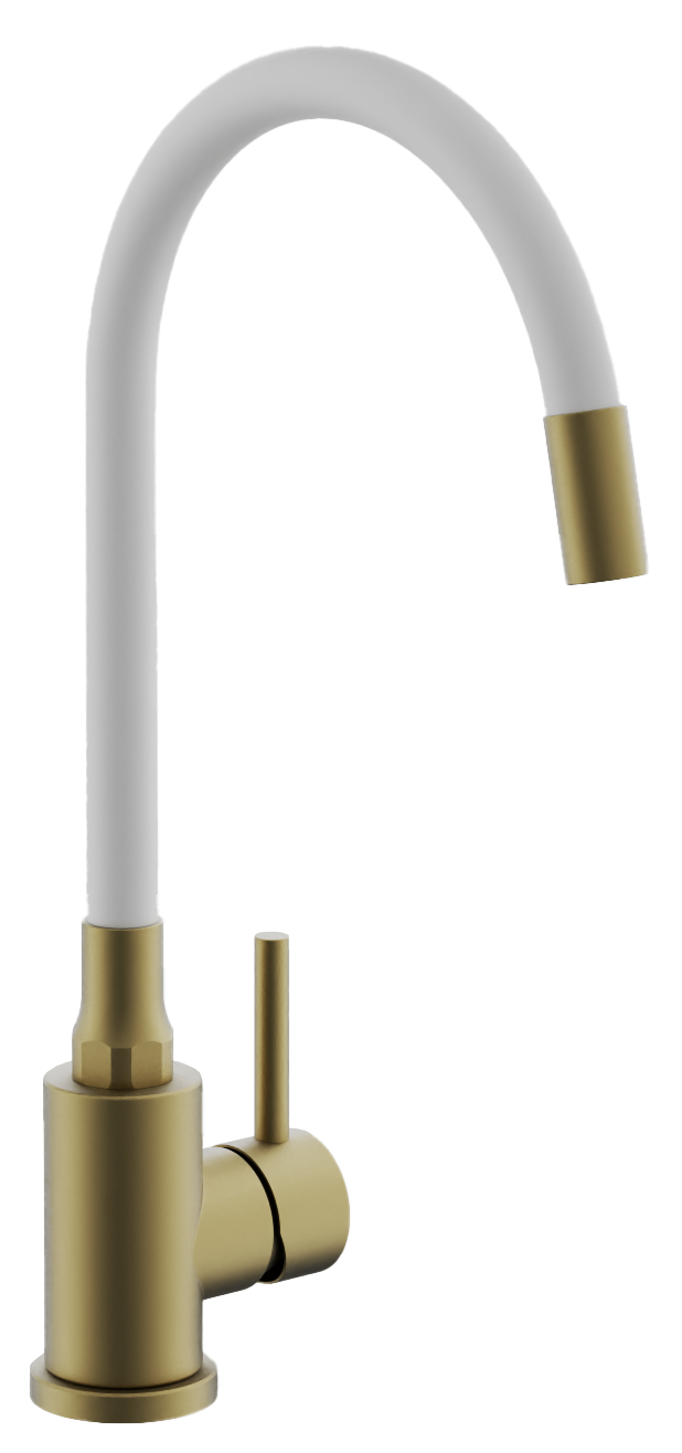 Смеситель для кухни, гибкий излив, брашированное золото, B73810-5