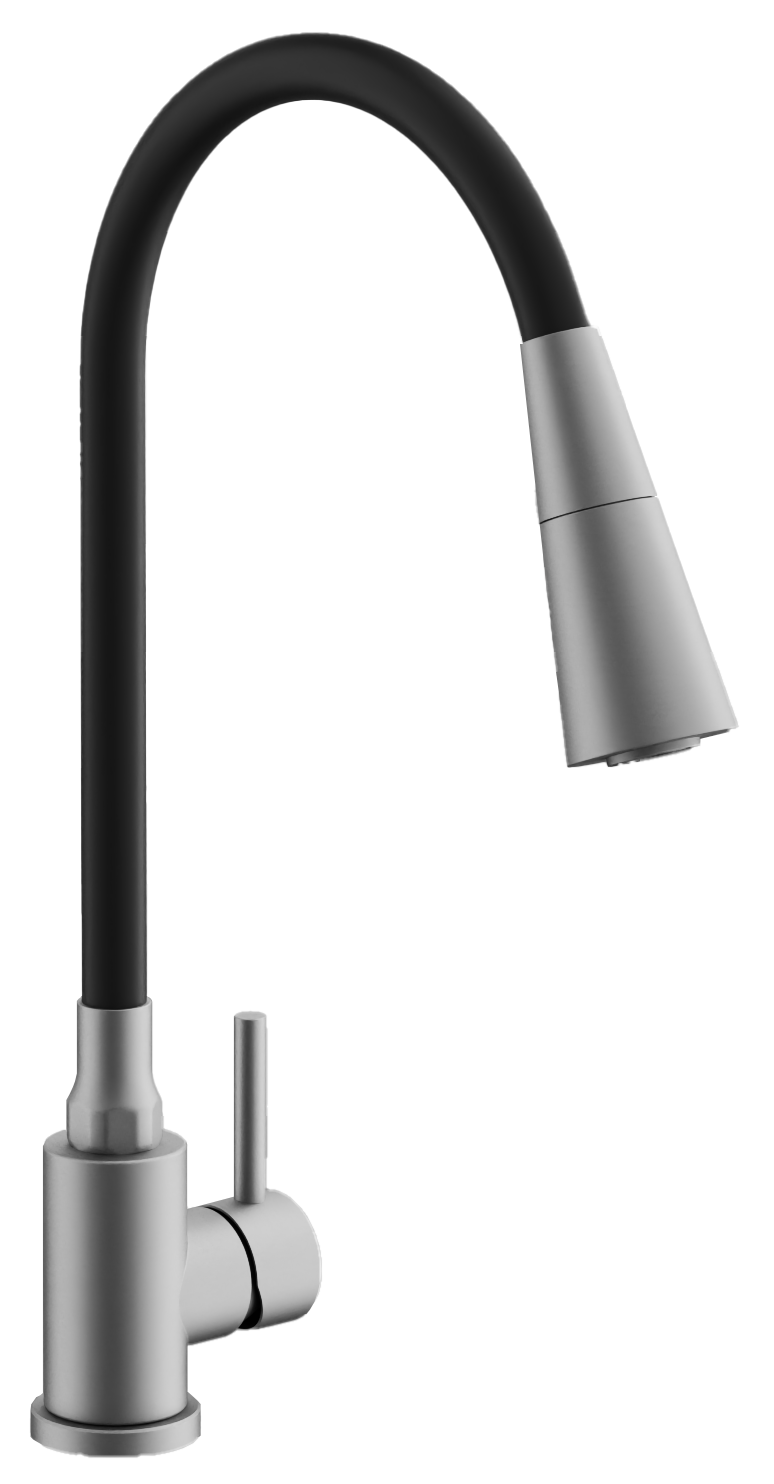 Смеситель для кухни, гибкий излив, сатин, B74809-1