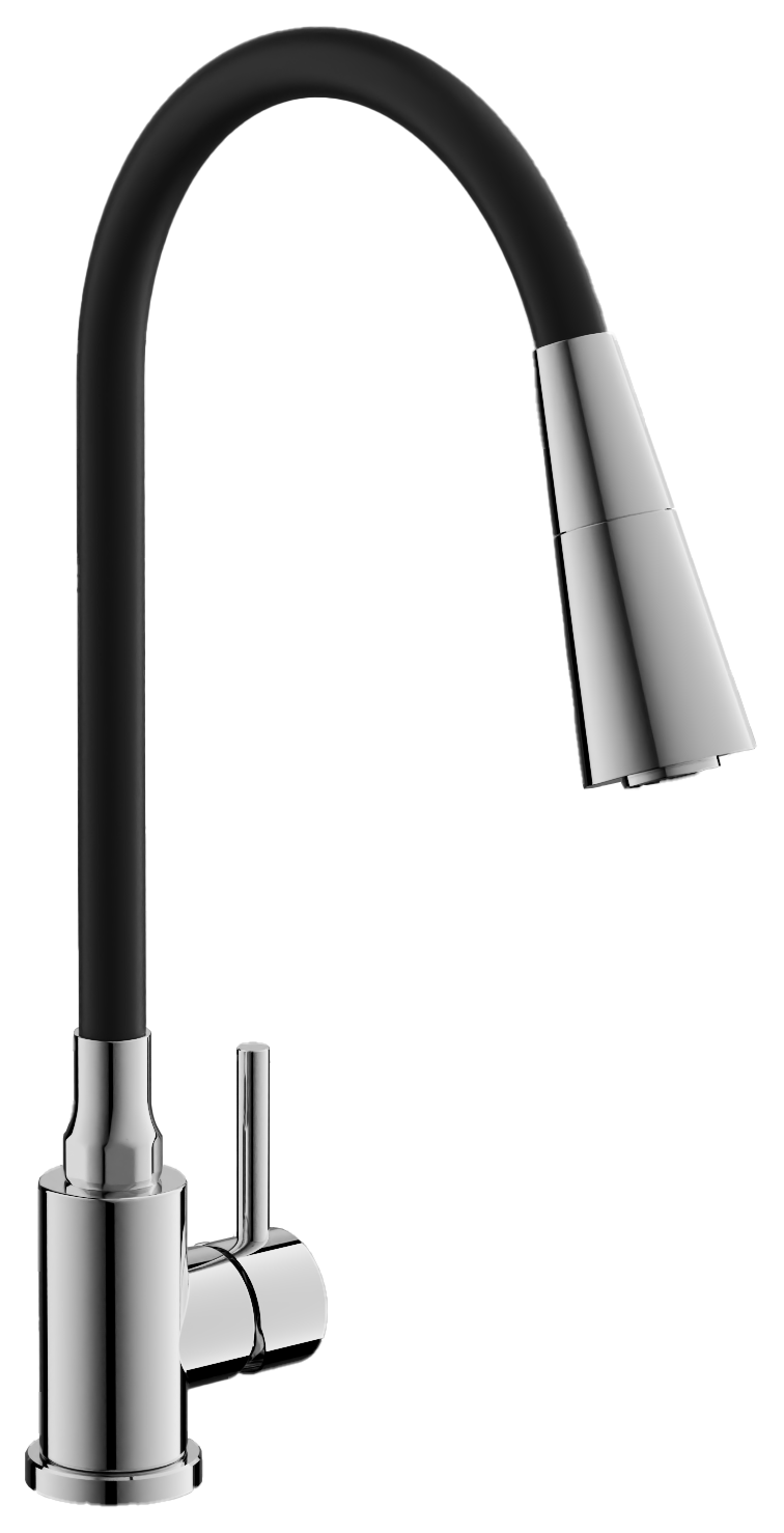Смеситель для кухни, гибкий излив, хром, B74809