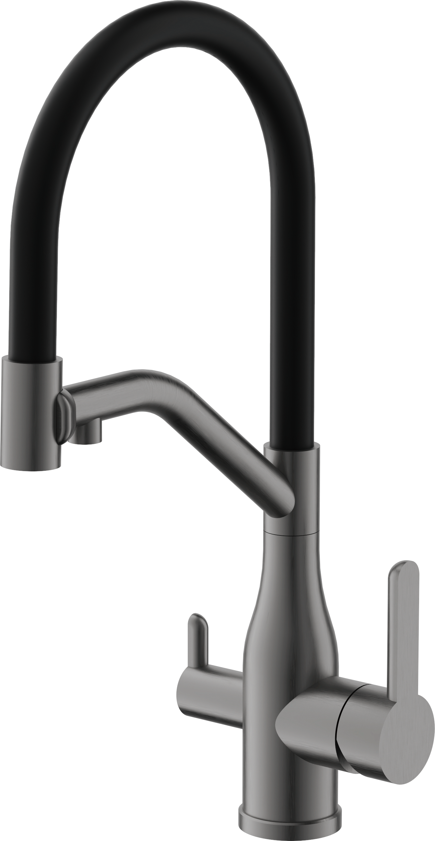 Смеситель для кухни, с подключением фильтра, оружейная сталь, B78815-3