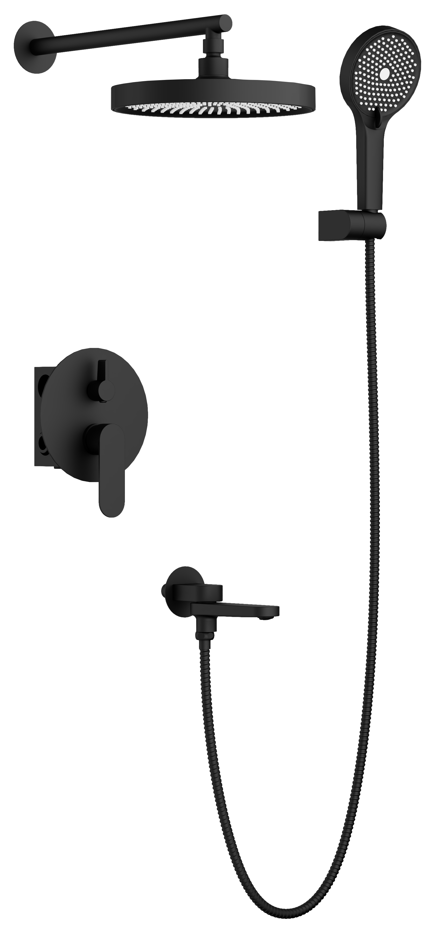 Душевая система, встраиваемая, черный, B80713-7