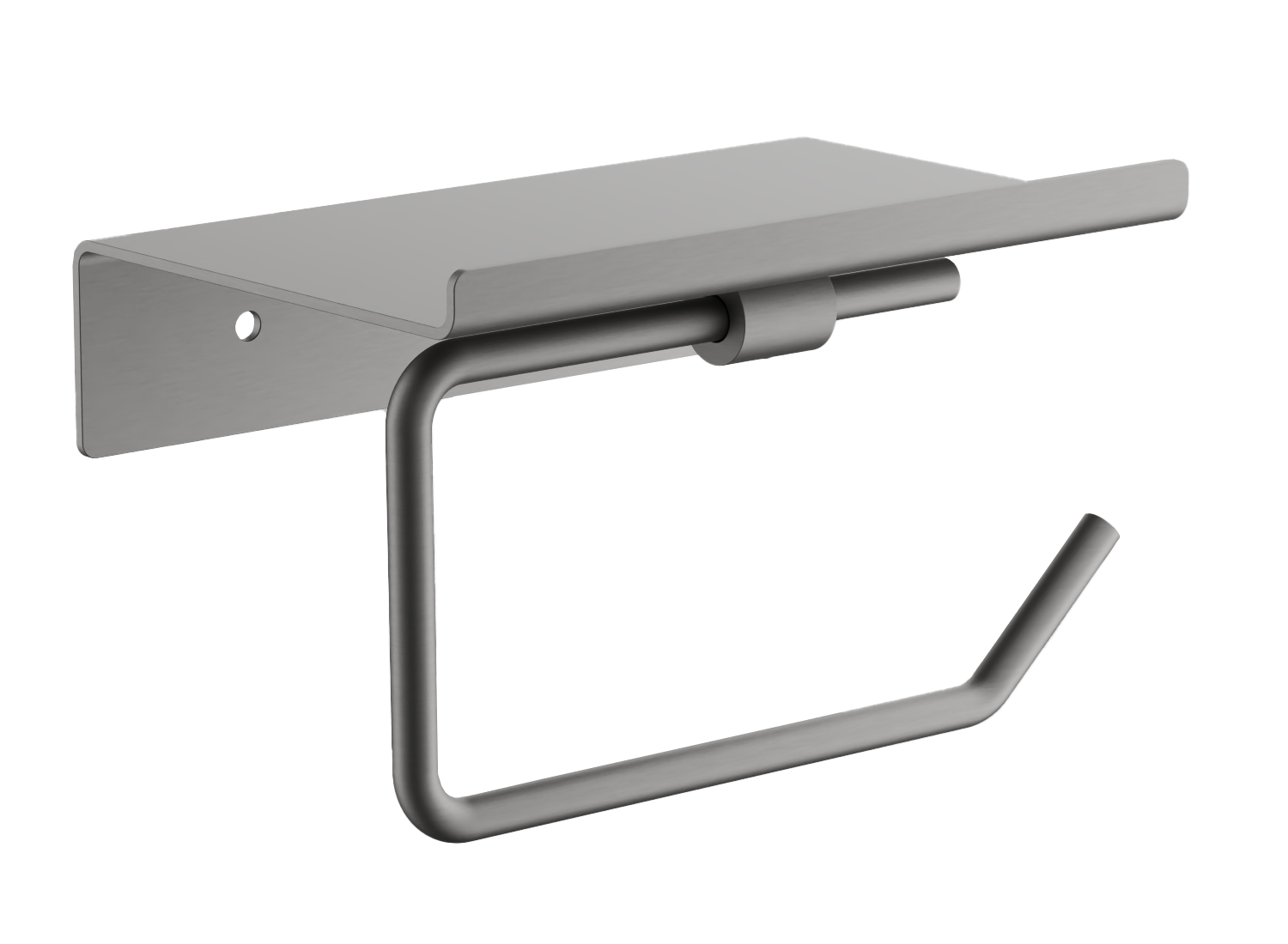 Держатель для туалетной бумаги, с подставкой, оружейная сталь, B9001-3