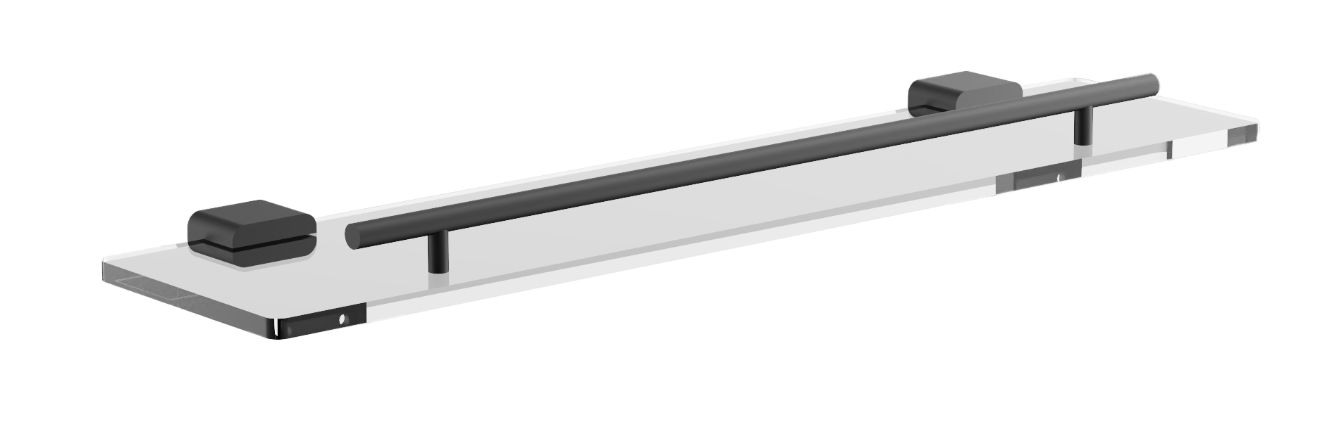 Полка стеклянная, черный, B90907