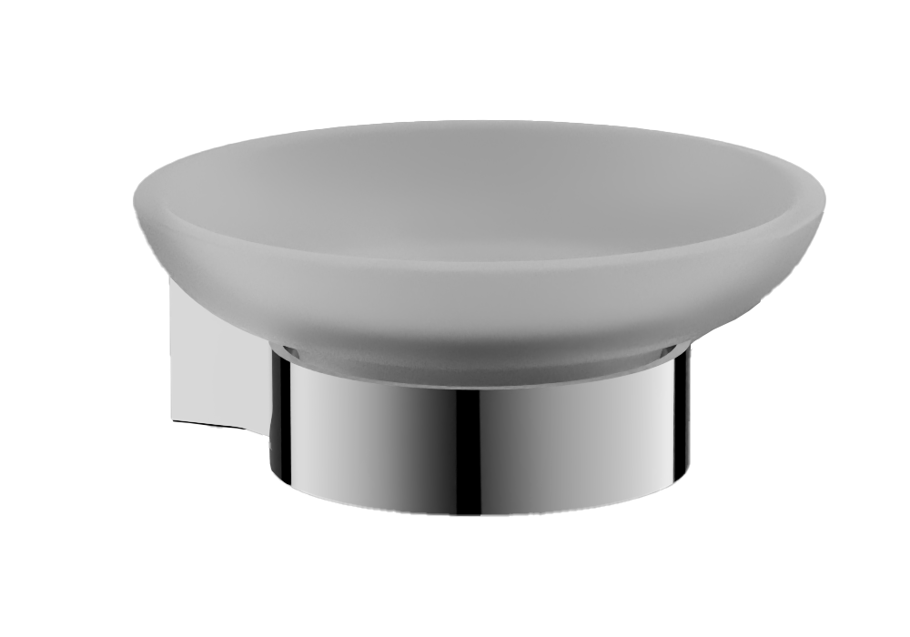 Мыльница, стеклянная, хром, B91102